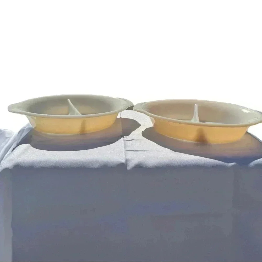 Vintage Lusterware Fire King Casserole Dishes - Set of 2